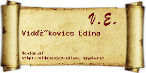 Vidákovics Edina névjegykártya